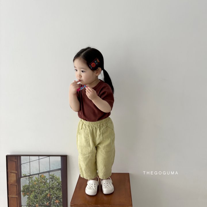Thegoguma - Korean Children Fashion - #fashionkids - Linen Blue Out Pocket Pants - 9