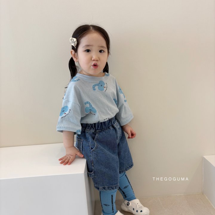 Thegoguma - Korean Children Fashion - #kidsshorts - Wide Denim Pants - 9