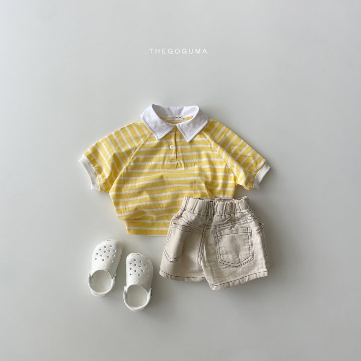Thegoguma - Korean Children Fashion - #kidzfashiontrend - High Stripe Collar Tee