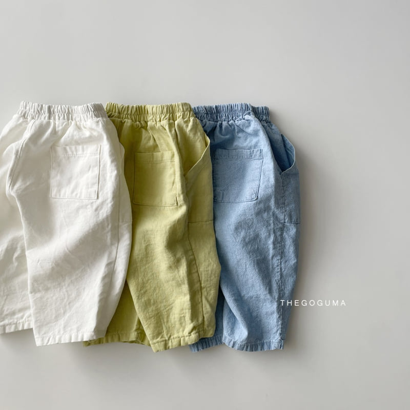 Thegoguma - Korean Children Fashion - #kidzfashiontrend - Linen Blue Out Pocket Pants - 12