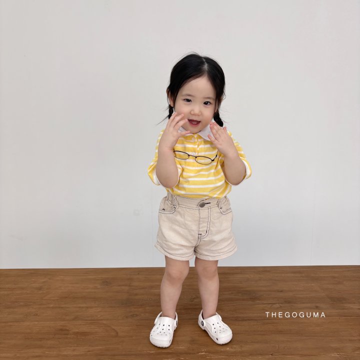 Thegoguma - Korean Children Fashion - #minifashionista - High Stripe Collar Tee - 5