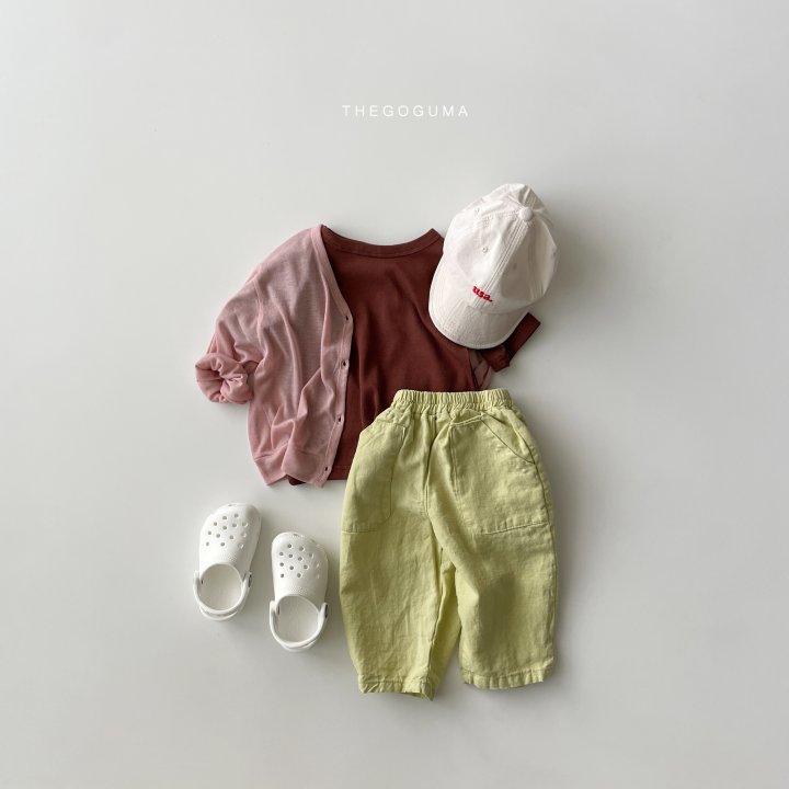 Thegoguma - Korean Children Fashion - #minifashionista - Linen Blue Out Pocket Pants - 2