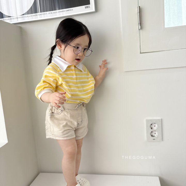Thegoguma - Korean Children Fashion - #todddlerfashion - High Stripe Collar Tee - 7