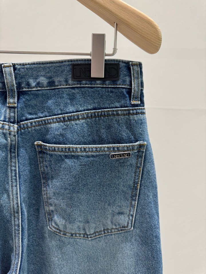 Unbound - Korean Women Fashion - #momslook - Button Denim Pants - 5