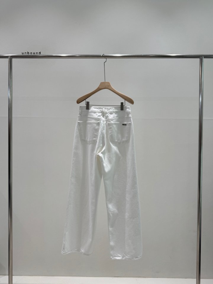 Unbound - Korean Women Fashion - #momslook - Button Ivory Denim Pants - 2