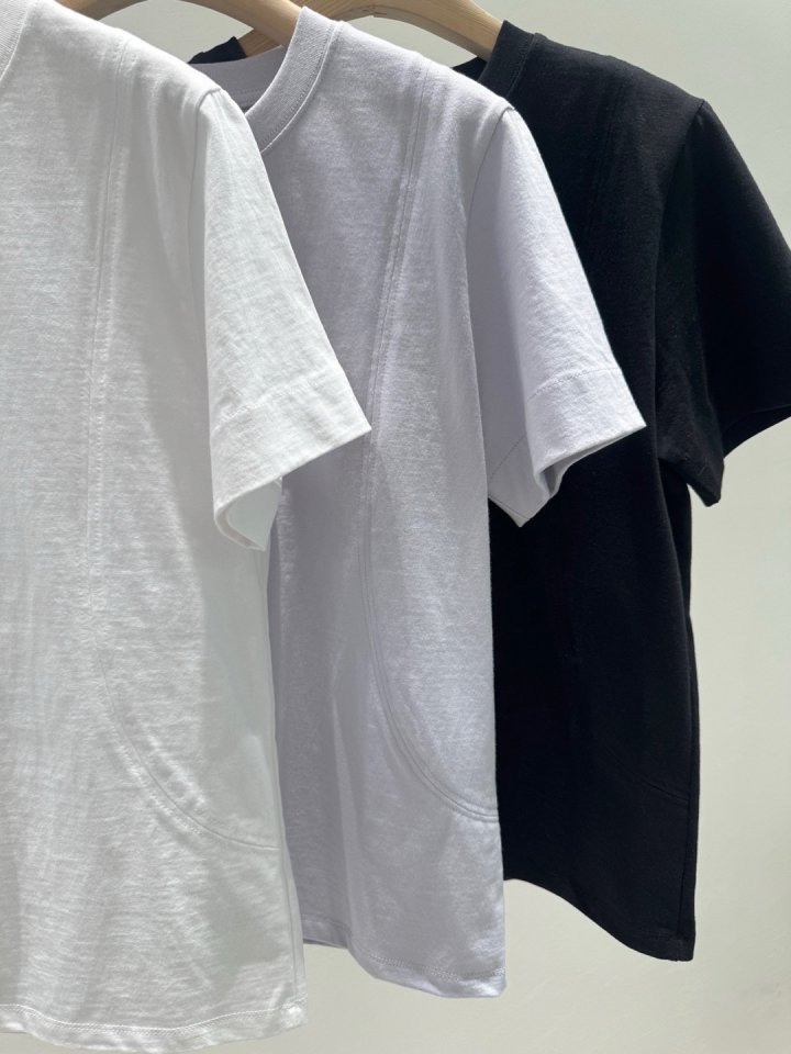 Unbound - Korean Women Fashion - #momslook - Double Slit Tee - 2