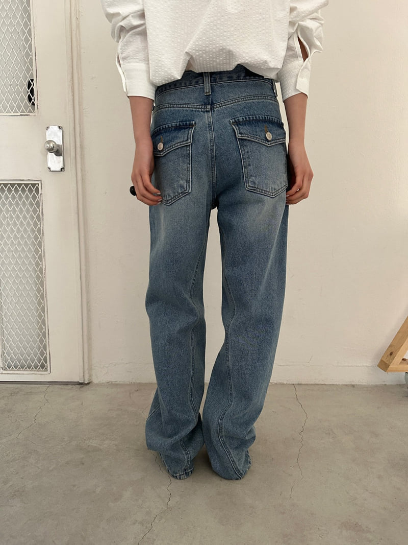 Unbound - Korean Women Fashion - #momslook - Back Pocket Denim Pants - 9