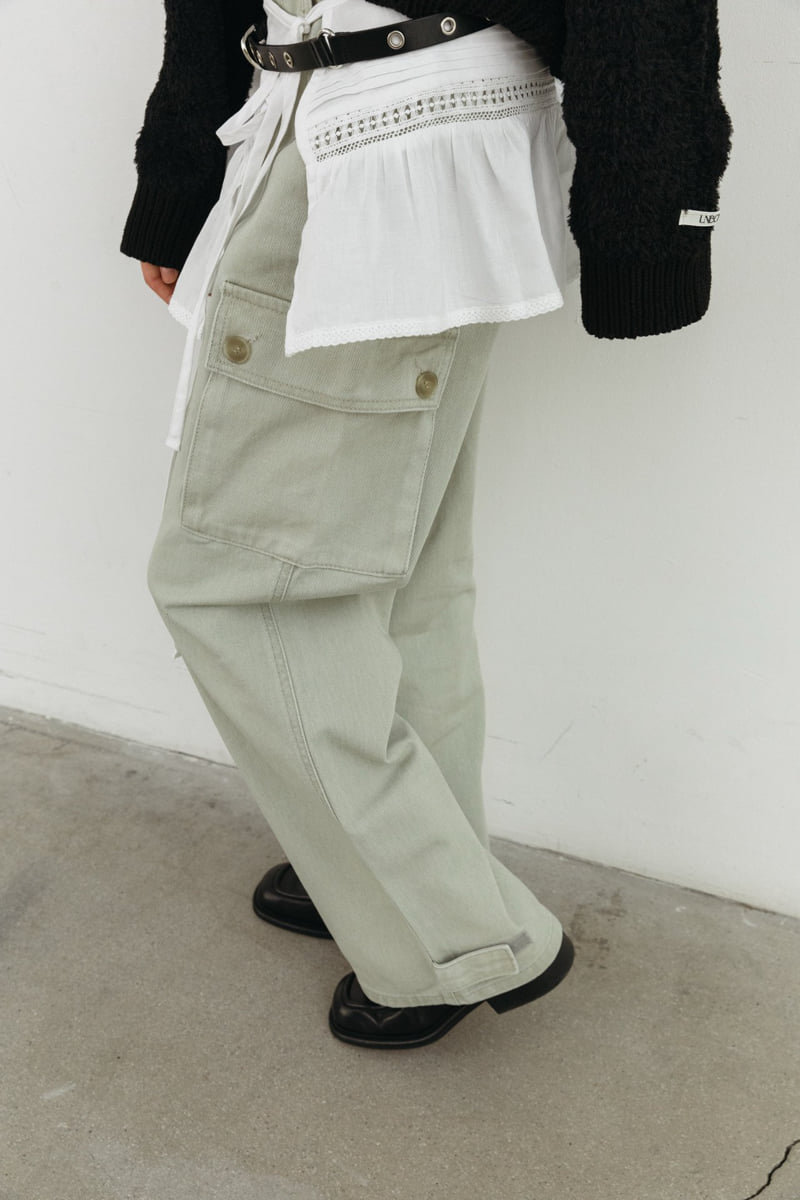 Unbound - Korean Women Fashion - #momslook - Dying Cargo Denim Pant - 10