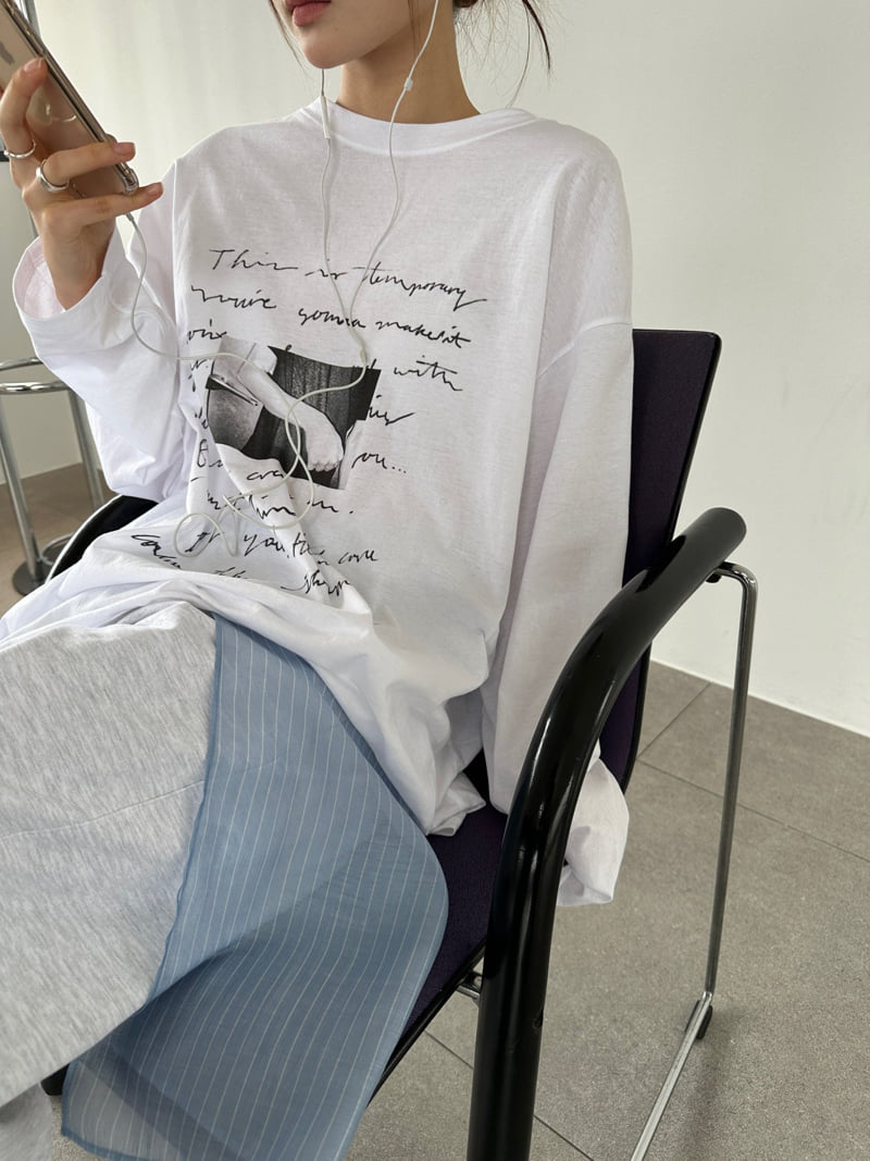Unbound - Korean Women Fashion - #momslook - Letter Tee - 7