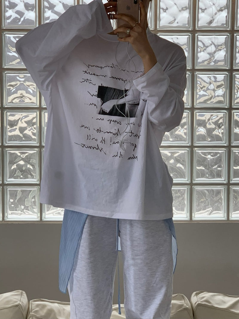 Unbound - Korean Women Fashion - #momslook - Letter Tee - 9