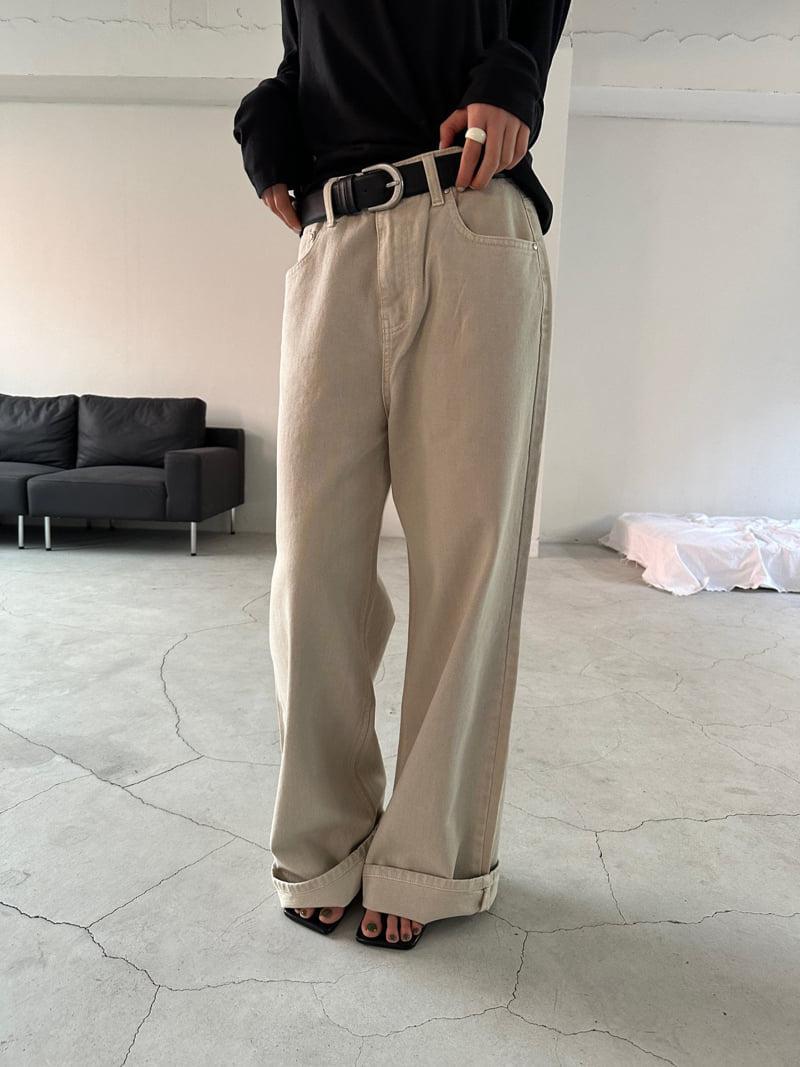 Unbound - Korean Women Fashion - #pursuepretty - Beige Dying Denim Pants - 10