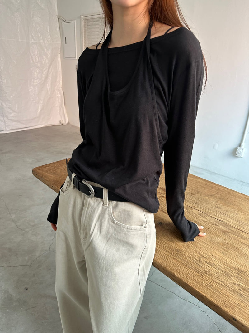 Unbound - Korean Women Fashion - #vintageinspired - Holter Neck Tee - 6