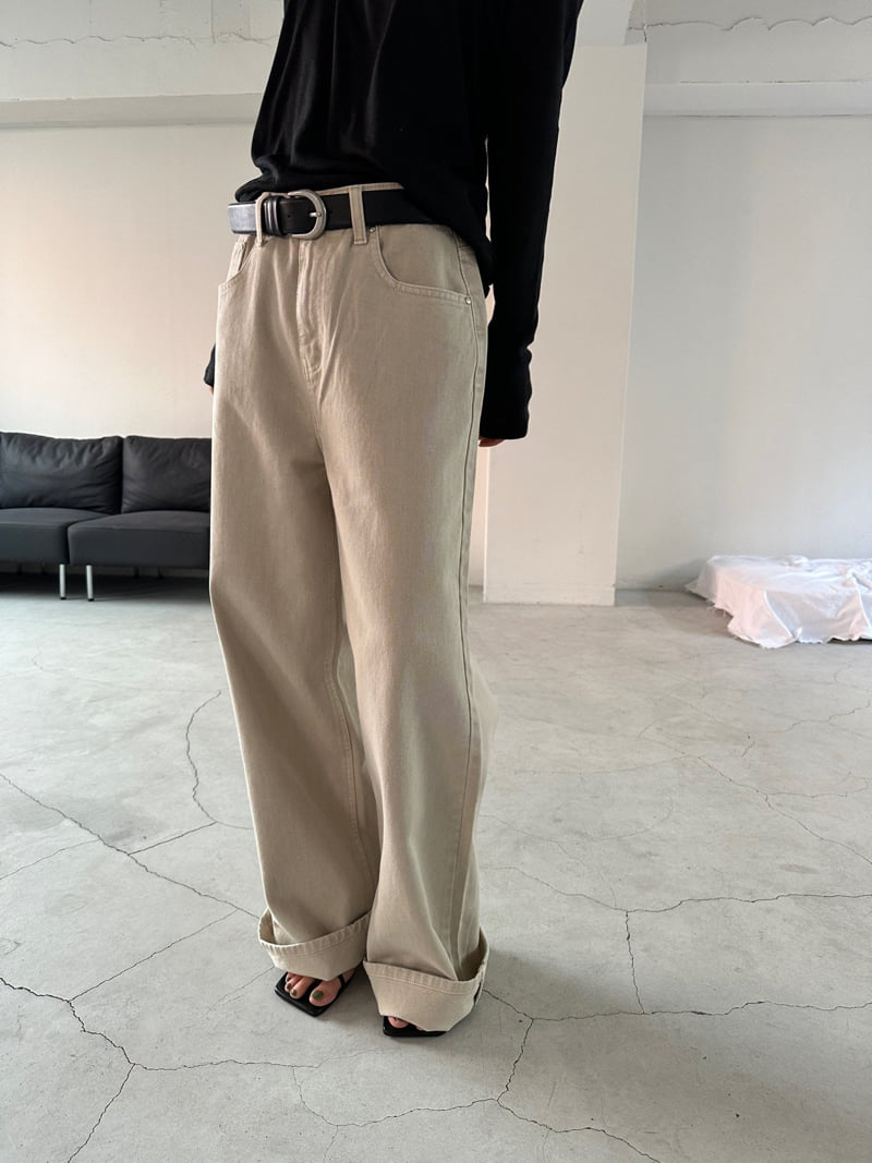 Unbound - Korean Women Fashion - #vintagekidsstyle - Beige Dying Denim Pants - 9