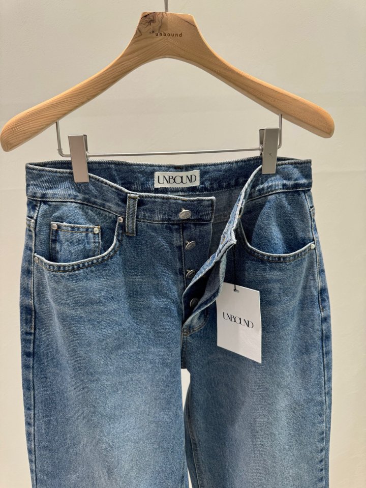 Unbound - Korean Women Fashion - #momslook - Button Denim Pants - 4