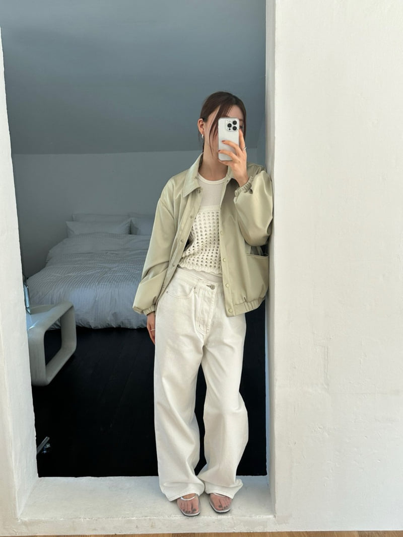 Unbound - Korean Women Fashion - #womensfashion - Button Ivory Denim Pants - 7