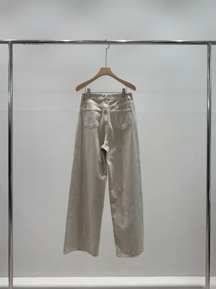 Unbound - Korean Women Fashion - #womensfashion - Beige Dying Denim Pants - 3