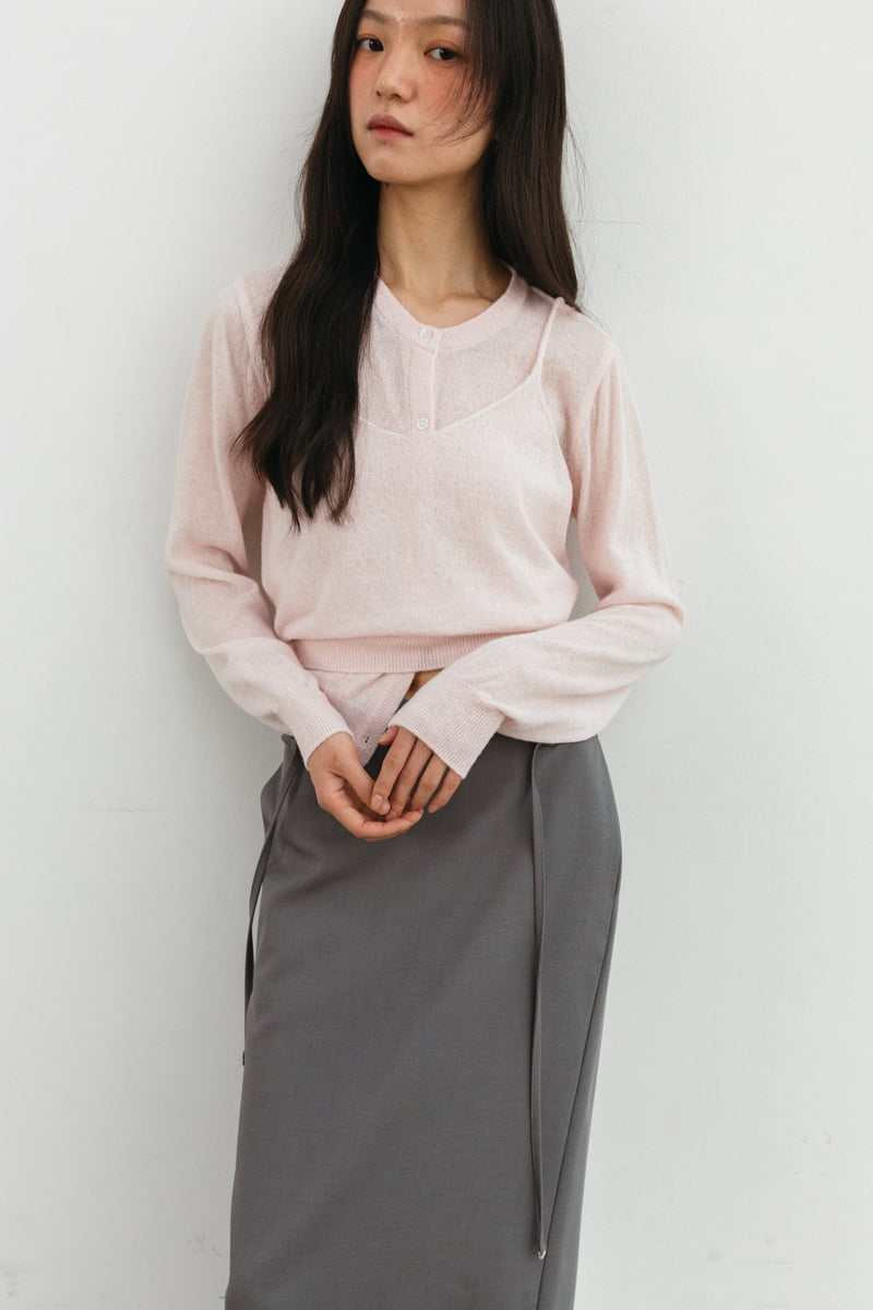 Unbound - Korean Women Fashion - #womensfashion - Melona Sleeveless Cardigan Set - 12