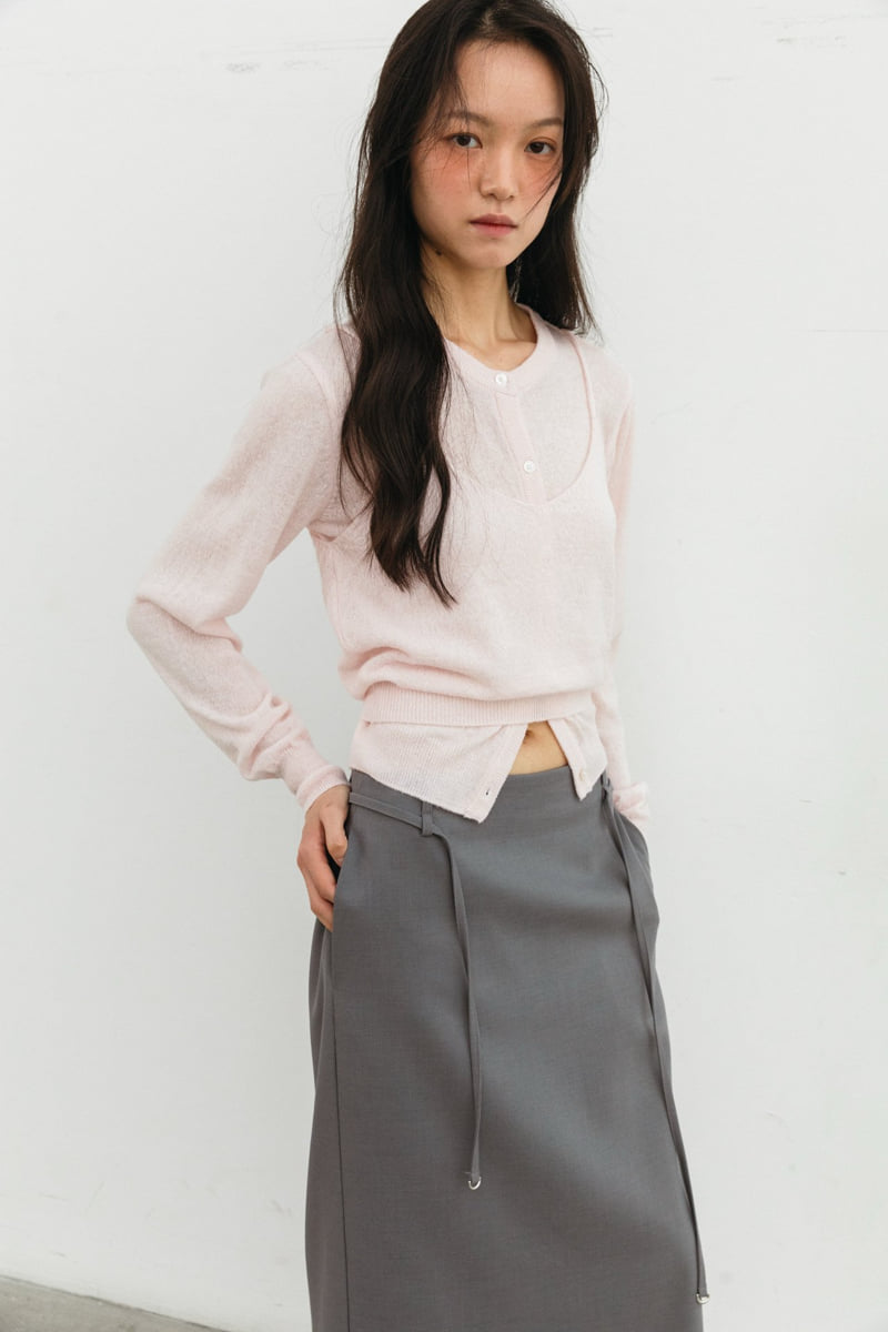 Unbound - Korean Women Fashion - #womensfashion - Melona Sleeveless Cardigan Set - 8