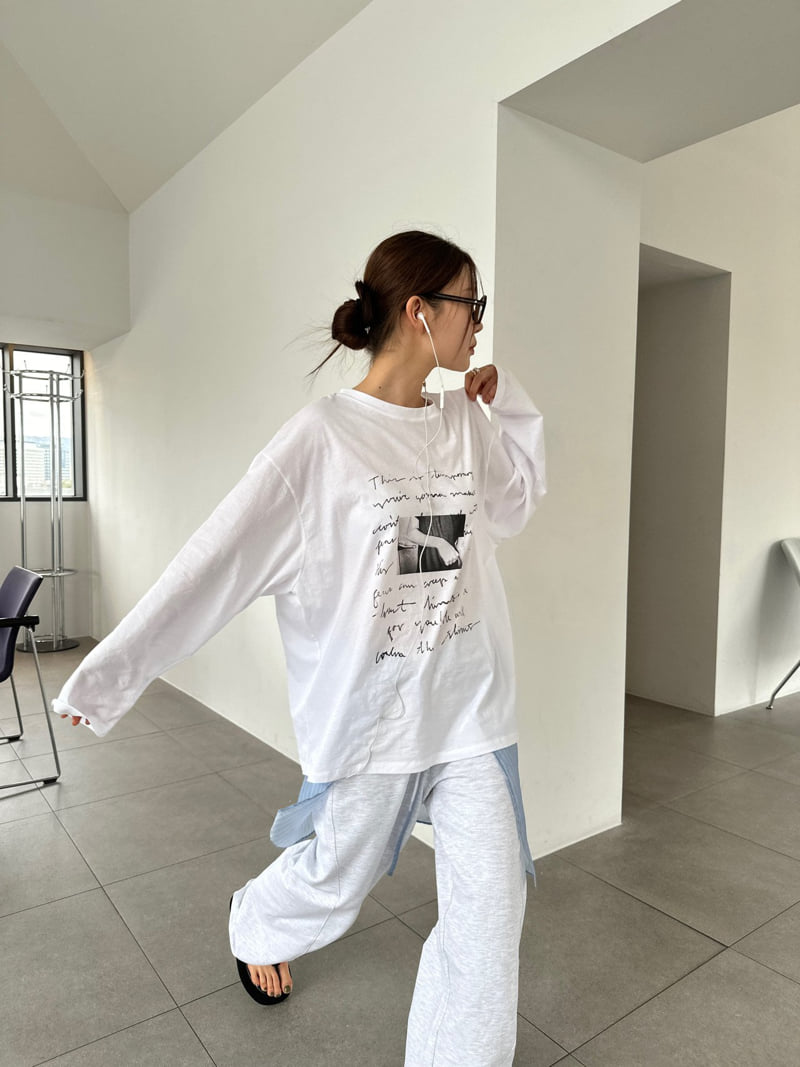 Unbound - Korean Women Fashion - #womensfashion - Letter Tee - 8