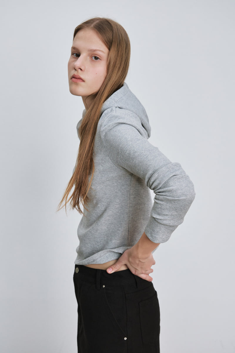 Understanding - Korean Women Fashion - #momslook - Waffle Hood Tee - 5