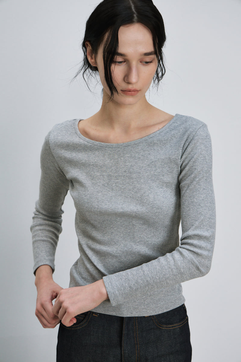 Understanding - Korean Women Fashion - #momslook - Wide U Neck Tee - 5