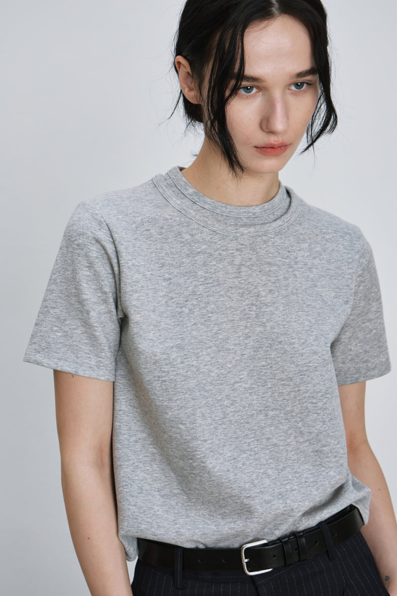 Understanding - Korean Women Fashion - #restrostyle - Double Neck Tee - 5