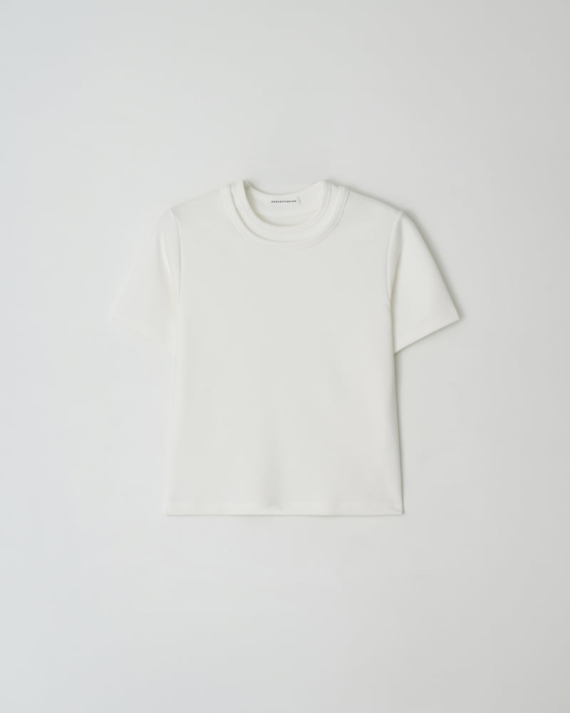 Understanding - Korean Women Fashion - #romanticstyle - Double Neck Tee - 6