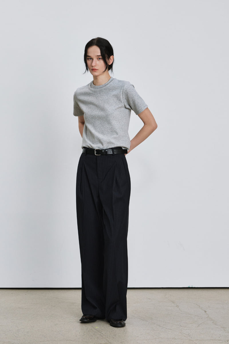 Understanding - Korean Women Fashion - #vintageinspired - Double Neck Tee - 2