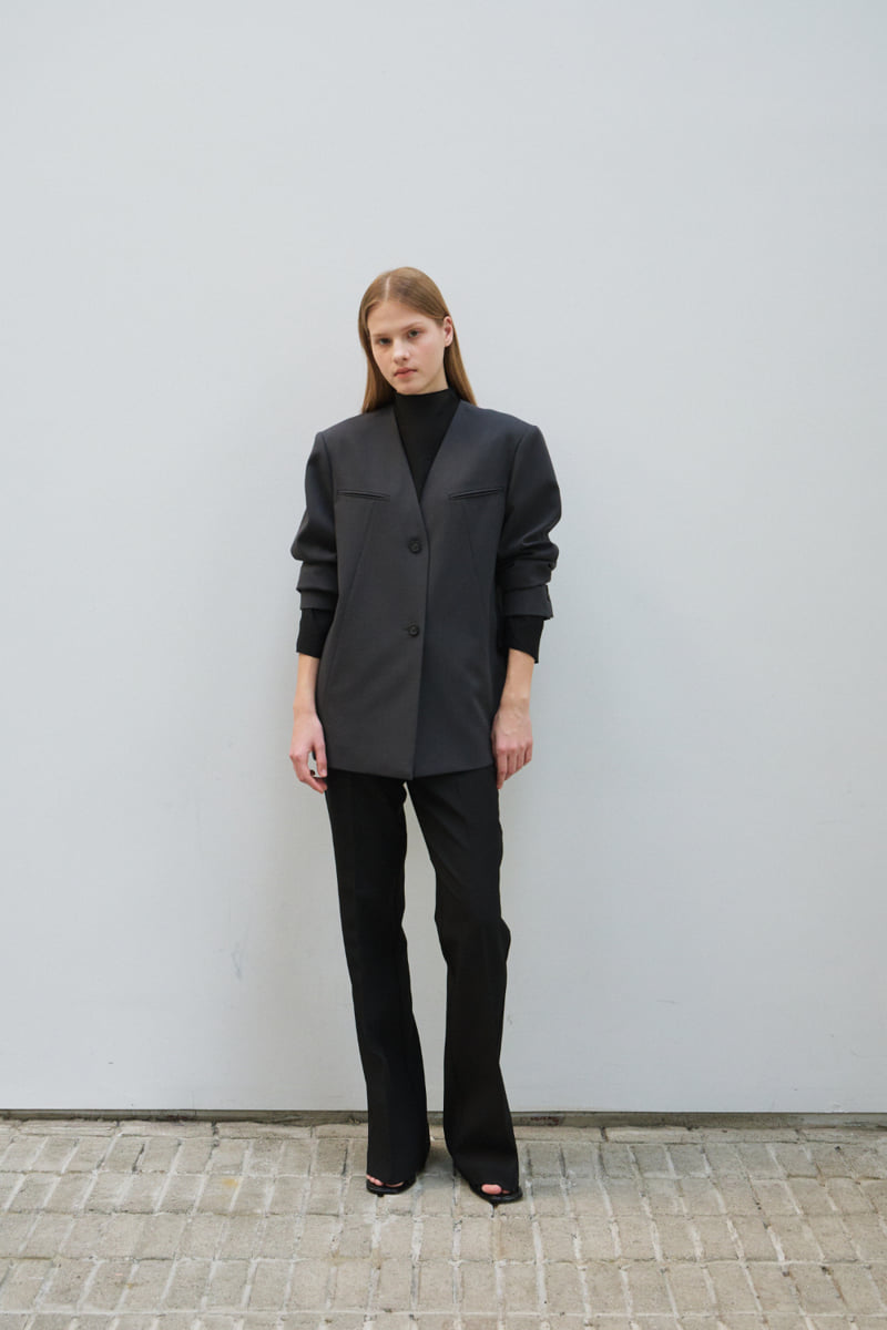 Understanding - Korean Women Fashion - #vintageinspired - V No Collar Jacket