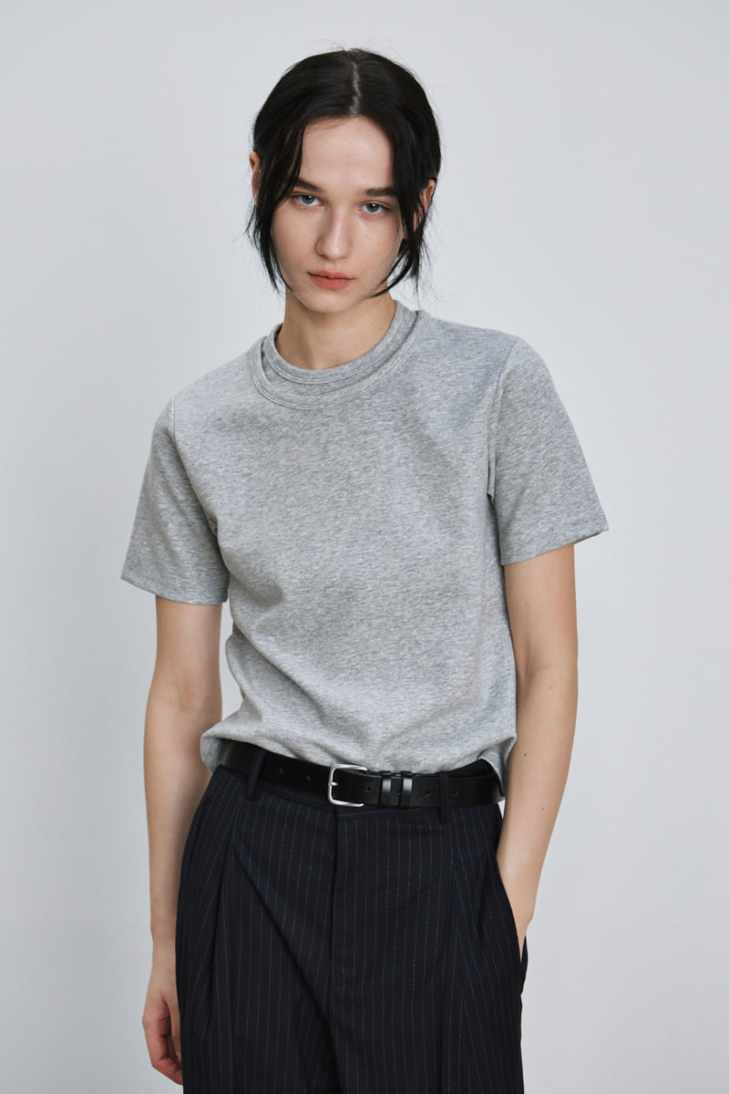 Understanding - Korean Women Fashion - #vintagekidsstyle - Double Neck Tee - 3