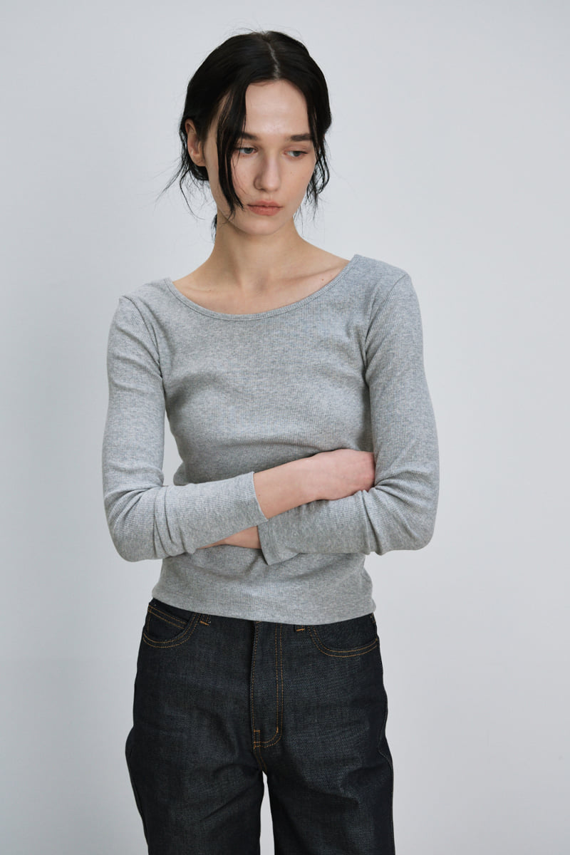 Understanding - Korean Women Fashion - #momslook - Wide U Neck Tee - 4