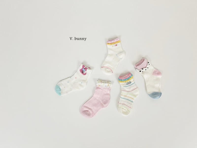 V Bunny - Korean Children Fashion - #childofig - Spotted Rabbit Socks Set - 2
