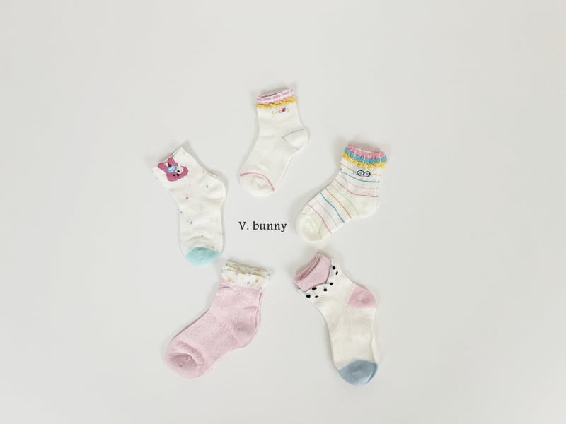 V Bunny - Korean Children Fashion - #childofig - Spotted Rabbit Socks Set - 3