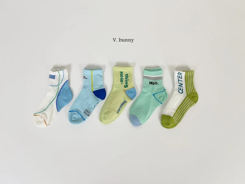 V Bunny - Korean Children Fashion - #childofig - Center Socks Set