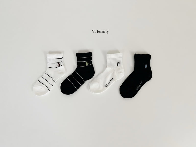 V Bunny - Korean Children Fashion - #childofig - Stripe Socks Set - 3