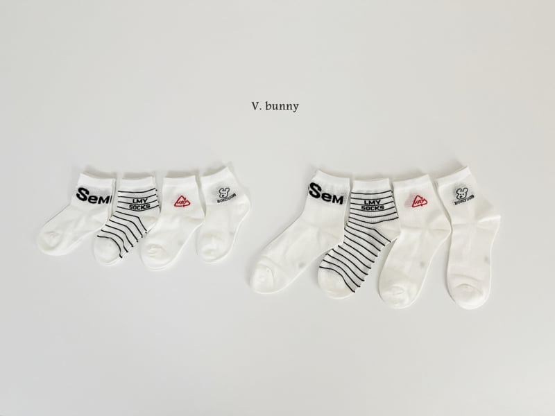V Bunny - Korean Children Fashion - #childofig - Semsem Socks Set - 2