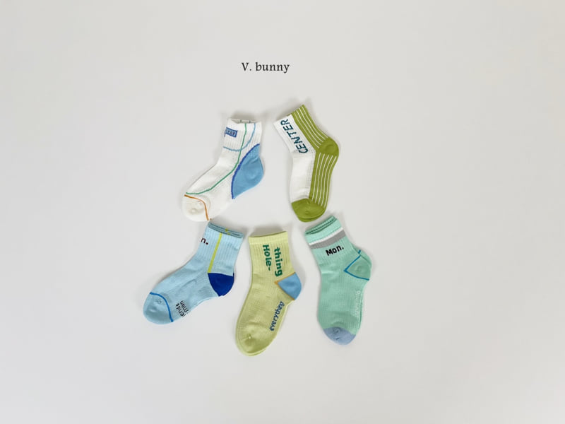 V Bunny - Korean Children Fashion - #childrensboutique - Center Socks Set - 3