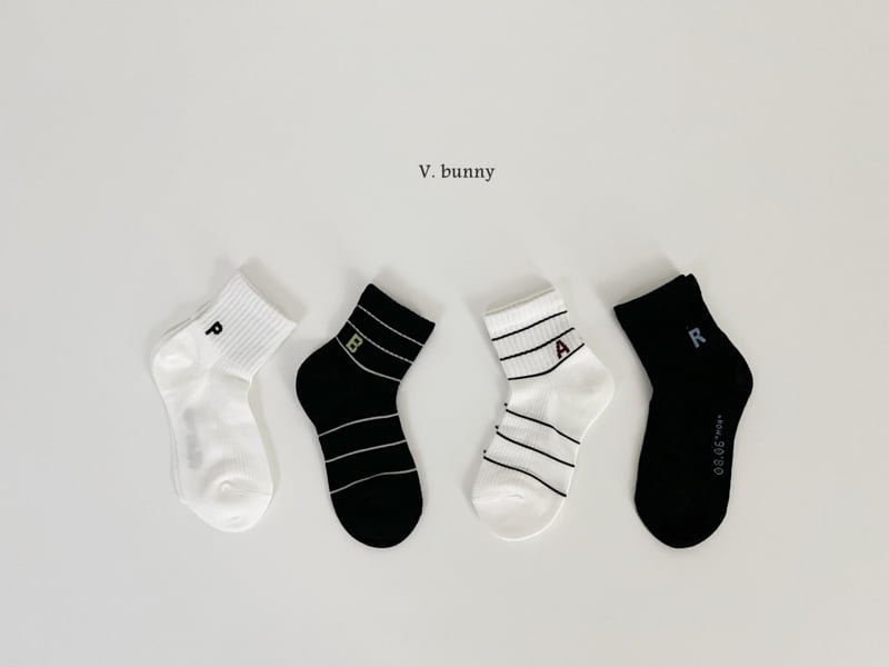 V Bunny - Korean Children Fashion - #childofig - Stripe Socks Set - 4