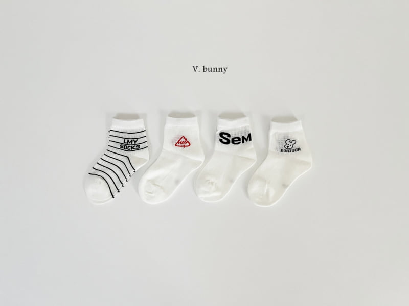 V Bunny - Korean Children Fashion - #childrensboutique - Semsem Socks Set - 3