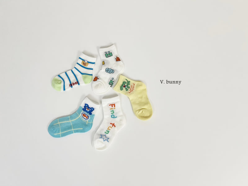 V Bunny - Korean Children Fashion - #designkidswear - Find Fun Socks Set - 9