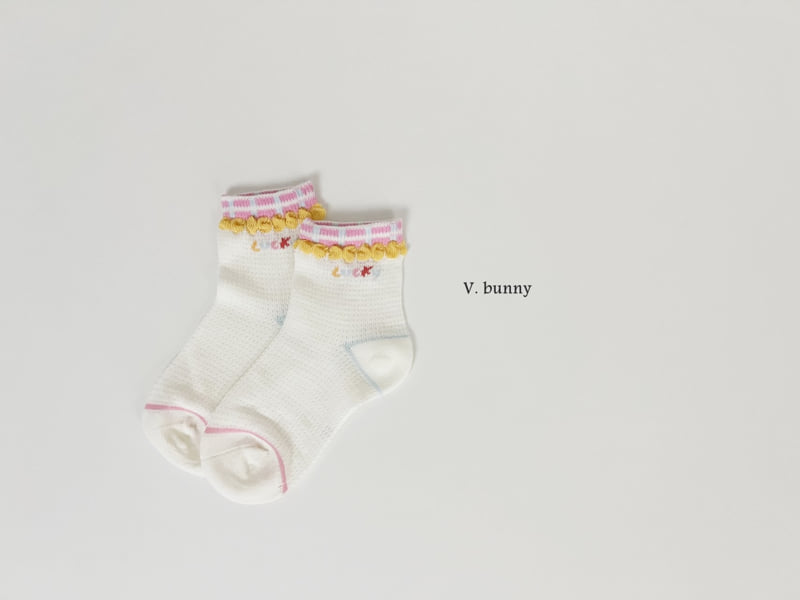 V Bunny - Korean Children Fashion - #designkidswear - Spotted Rabbit Socks Set - 5