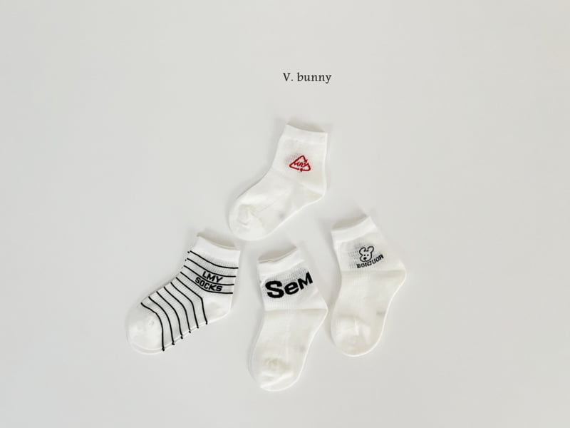 V Bunny - Korean Children Fashion - #childrensboutique - Semsem Socks Set - 4