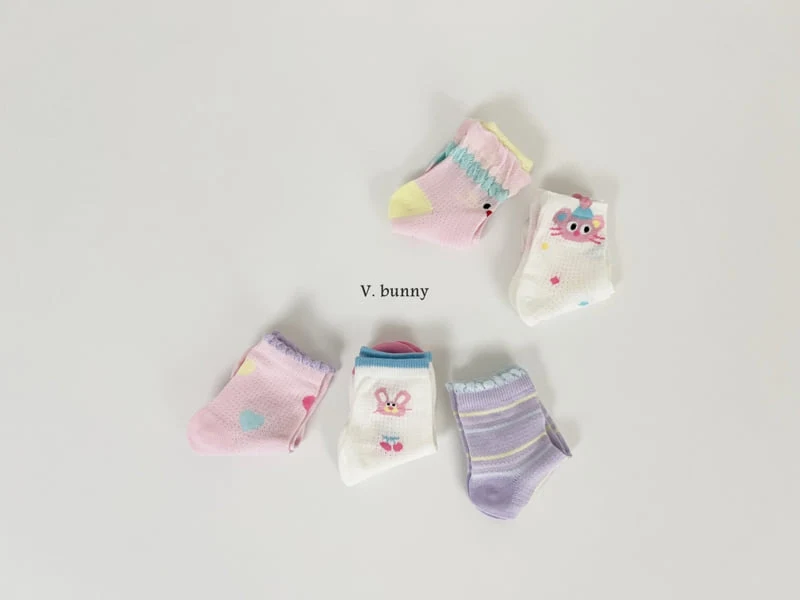 V Bunny - Korean Children Fashion - #discoveringself - Love Tick Tick Socks Set - 2