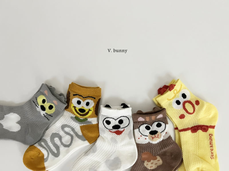 V Bunny - Korean Children Fashion - #fashionkids - Animal Socks Set - 8