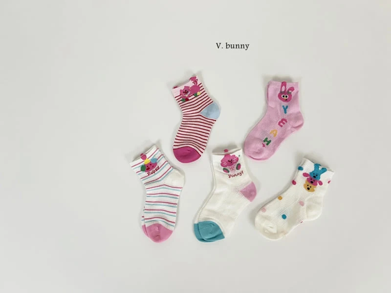 V Bunny - Korean Children Fashion - #kidsshorts - Yummy Socks Set - 2