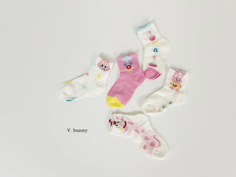 V Bunny - Korean Children Fashion - #kidsshorts - Tomato Socks Set - 10