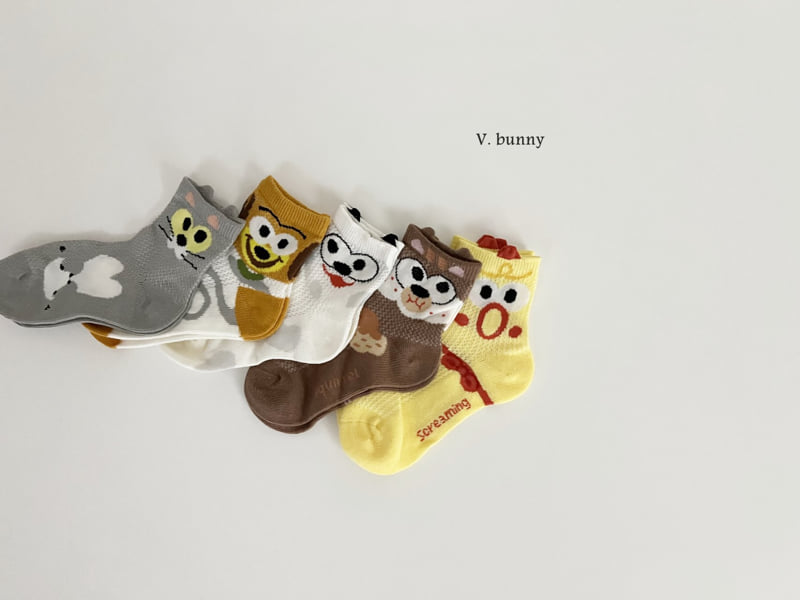 V Bunny - Korean Children Fashion - #kidsshorts - Animal Socks Set - 9