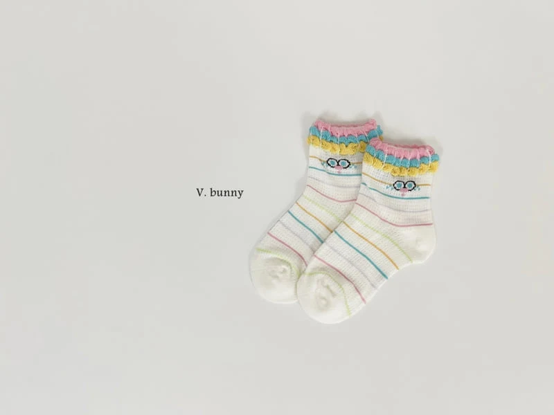 V Bunny - Korean Children Fashion - #kidsshorts - Spotted Rabbit Socks Set - 8