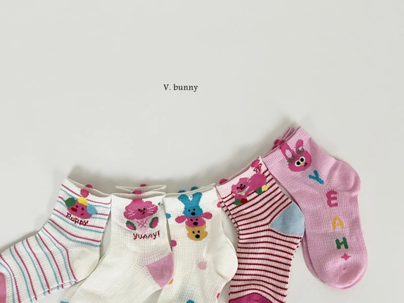 V Bunny - Korean Children Fashion - #kidsstore - Yummy Socks Set - 3