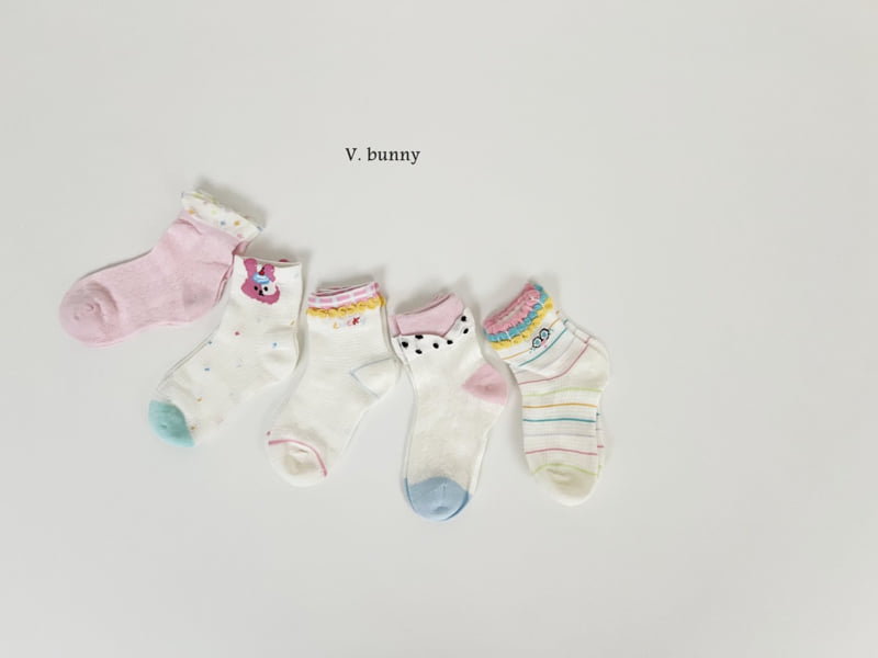 V Bunny - Korean Children Fashion - #kidzfashiontrend - Spotted Rabbit Socks Set - 10